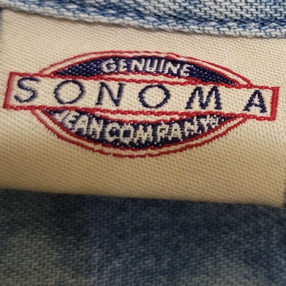 Sonoma Jean Company Light Wash Denim Short Sleeve Button Up Shirt Vintage Style - Picture 3 of 7